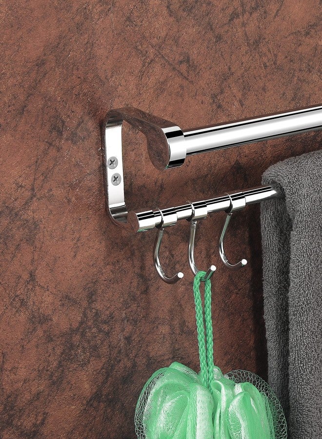 iSTAR L Shape Double Rod Towel Rod Silver Towel Holder 24 inch Longer 2 Bar Towel Rod, Stainless Steel - Image 3